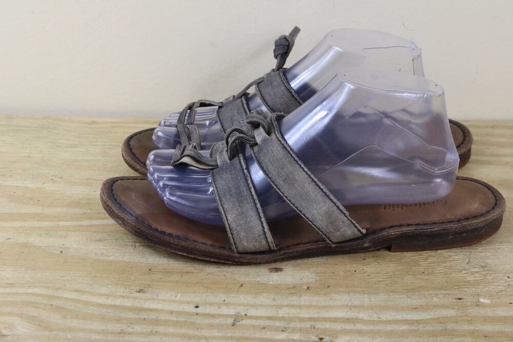 Farylrobin x Free People 10 Distressed Gray Leather Big Toe Thong Shoes